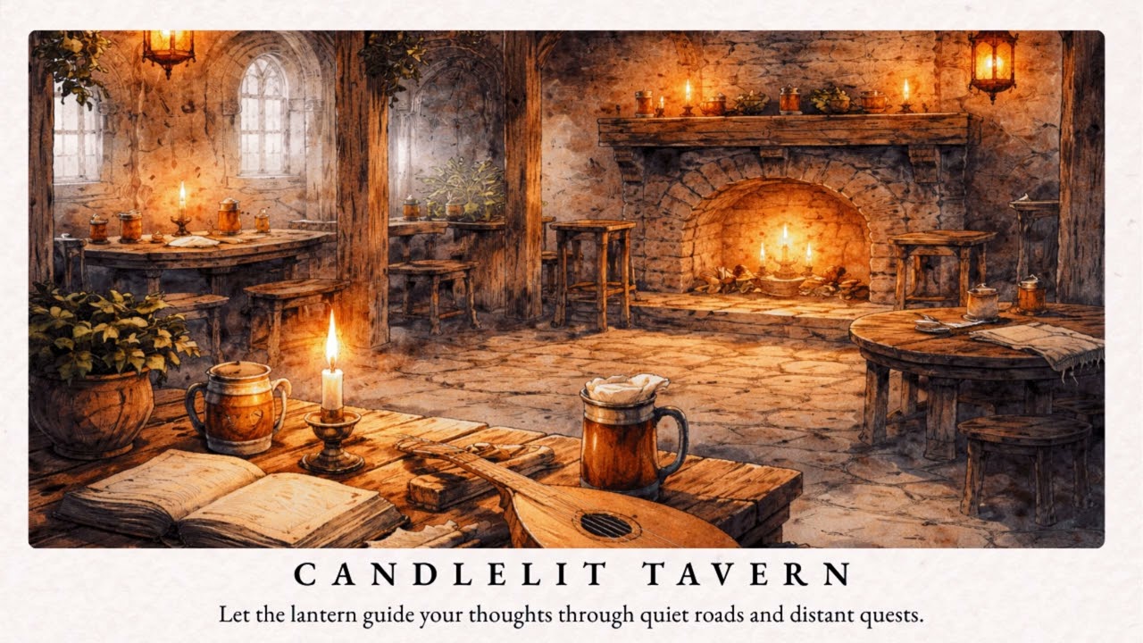 Candlelit Tavern Ambience 🕯️ Medieval Fantasy Music for Writing & RPG | Lantern’s Journey I