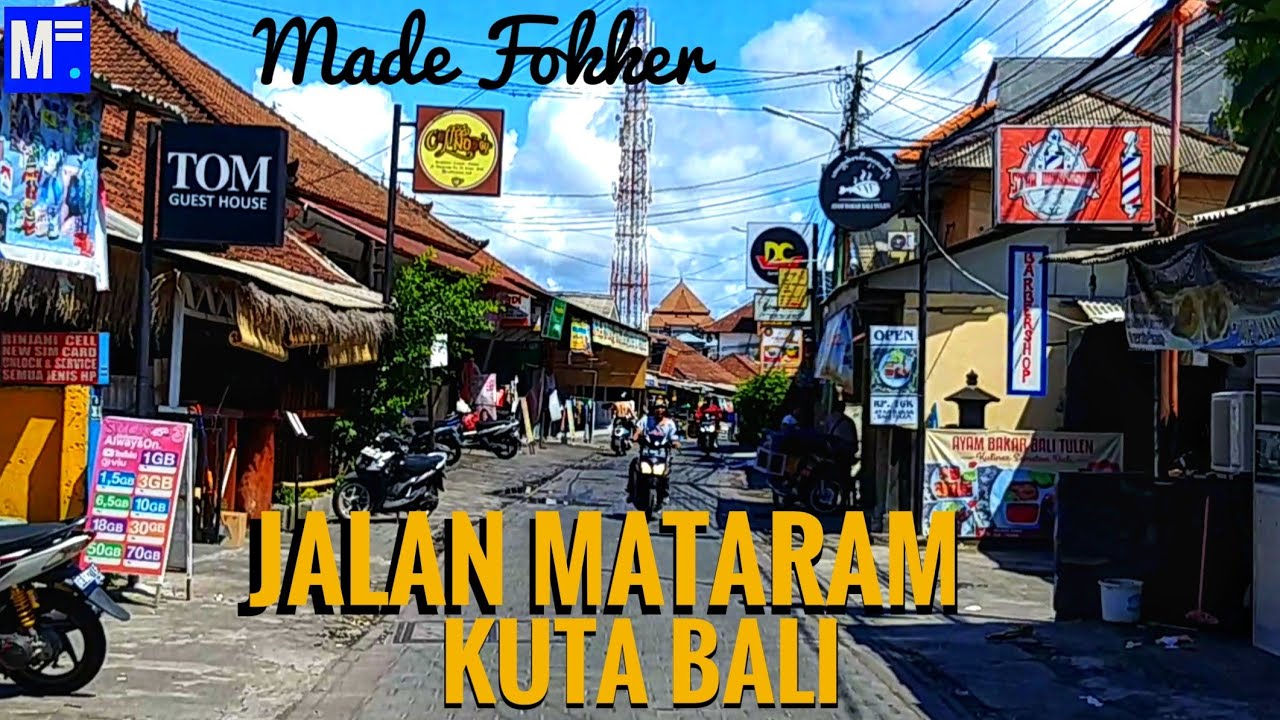 Motorbike Ride on Jalan Mataram Kuta Bali before coronavirus pandemic has spread to Bali, January'20