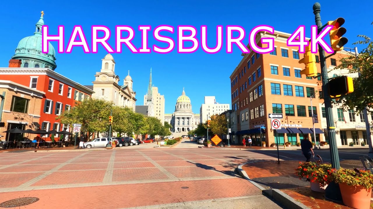 Autumn Day Drive in Pennsylvania's Capital, Harrisburg 4K - UHD