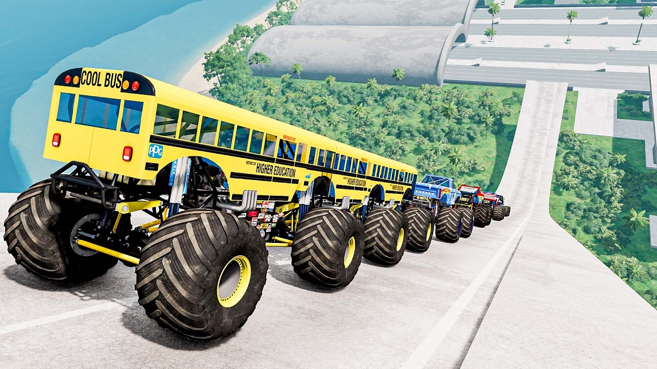 Epic High Speed Monster Jumps #196 | Monster Trucks & Cars - Beamng Drive