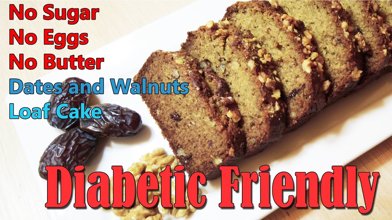 Diabetic Friendly, Sugar Free, Eggless, Butter less, Healthy Dates and Walnuts Loaf Cake