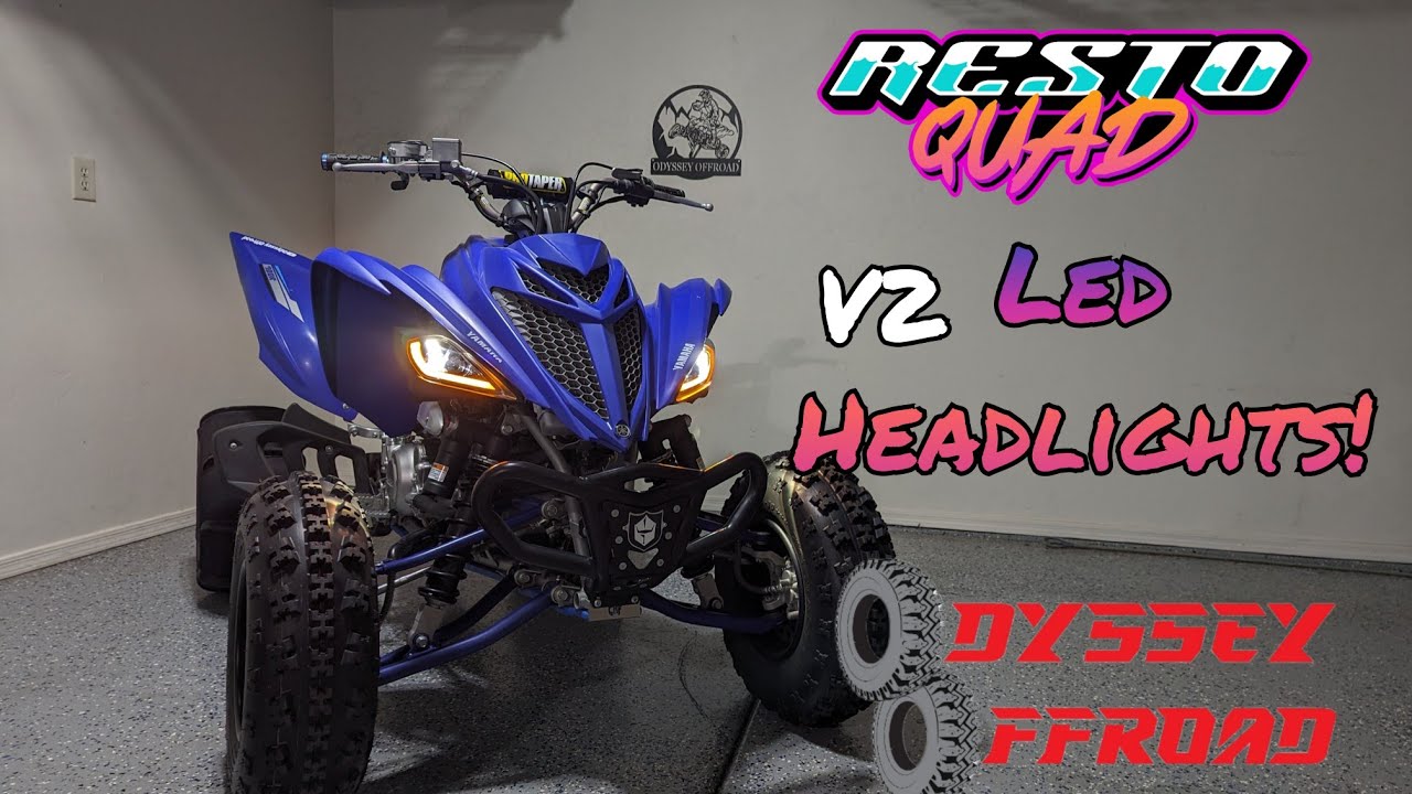 Restoquad V2 LED headlights for Yamaha Raptor 700 and Yfz 450