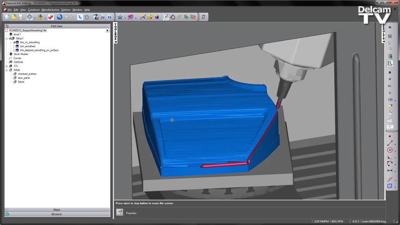 Stepped Smoothing Part 1 - FeatureCAM 2013