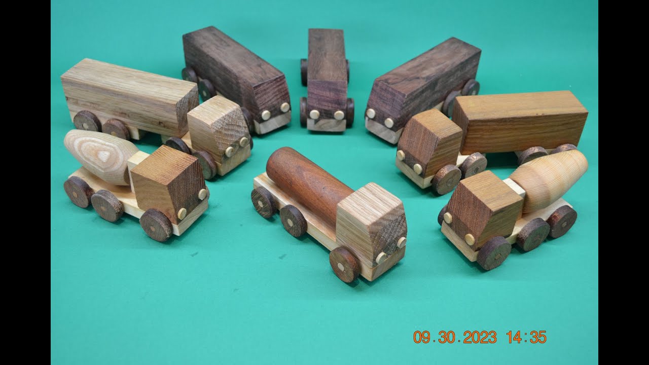 How to Make Small Wooden Toy Trucks - Recycled Wood - FREE PLANS