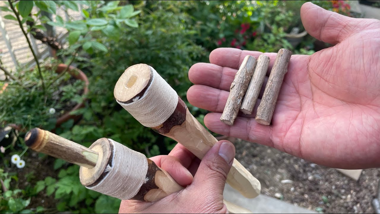 弓切り式火起こし 火種5秒を実現するカートリッジ式火きり棒の作り方【弓切り式火起こし研究#7】