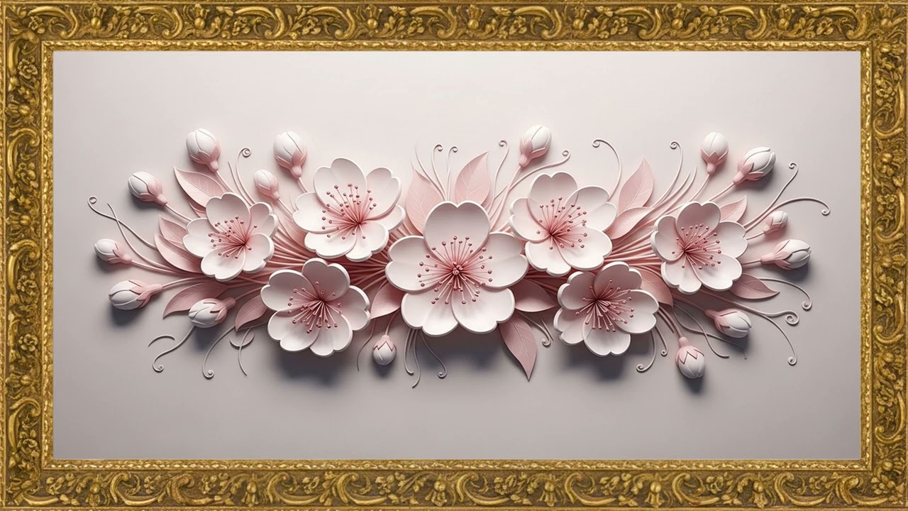 Soft Ivory Blossom Relief | Elegant Wall Art Presentation