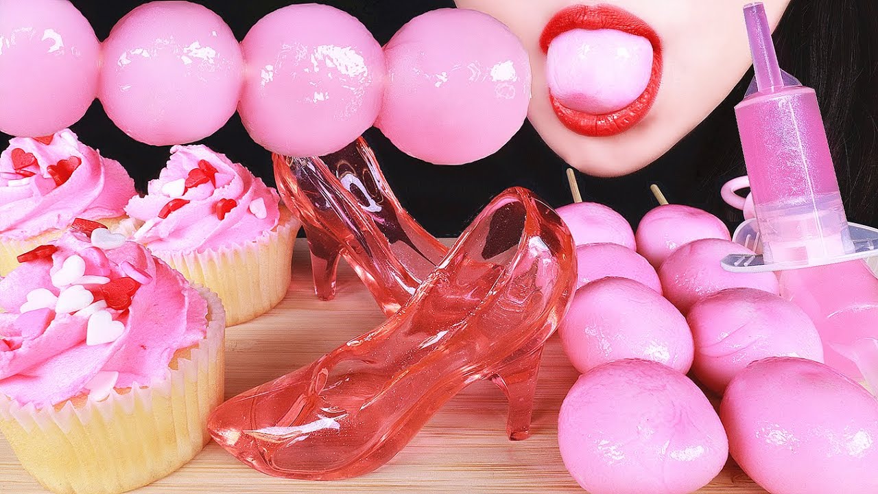 ASMR EDIBLE SHOES, RICE BALLS, CUPCAKES, JELLO SHOOTER, JELLY, POPPING CANDY EATING SOUNDS 咀嚼音 먹방