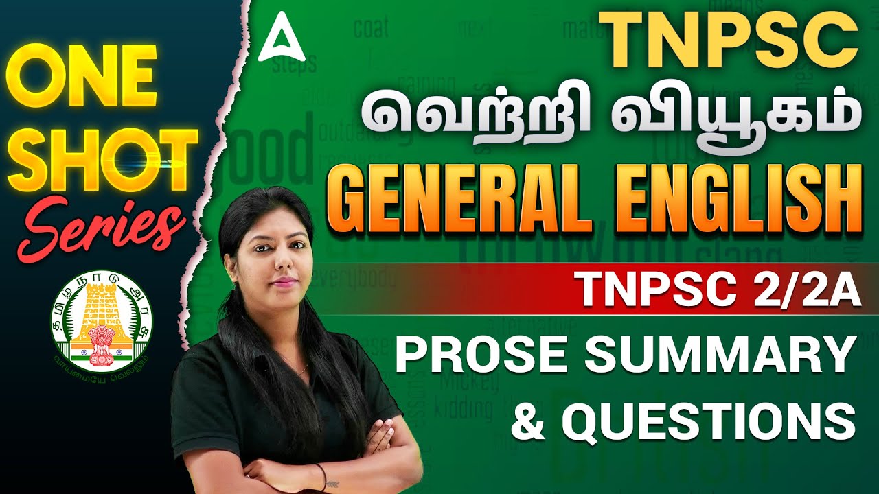 General English One Shot for TNPSC Group 2/2A 2026 | Prose Summary & Questions | By Pranawa Mam