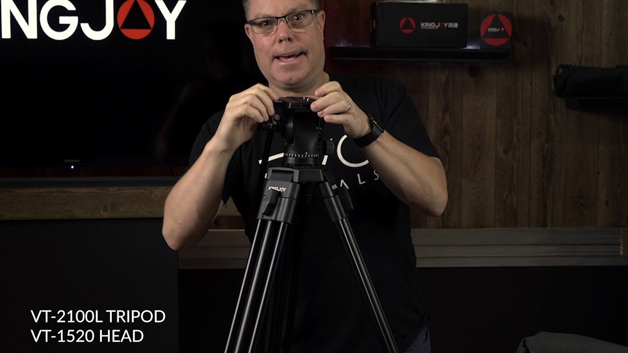 KingJoy VT2100L Tripod with VT1520 Fluid Head for Pro Video