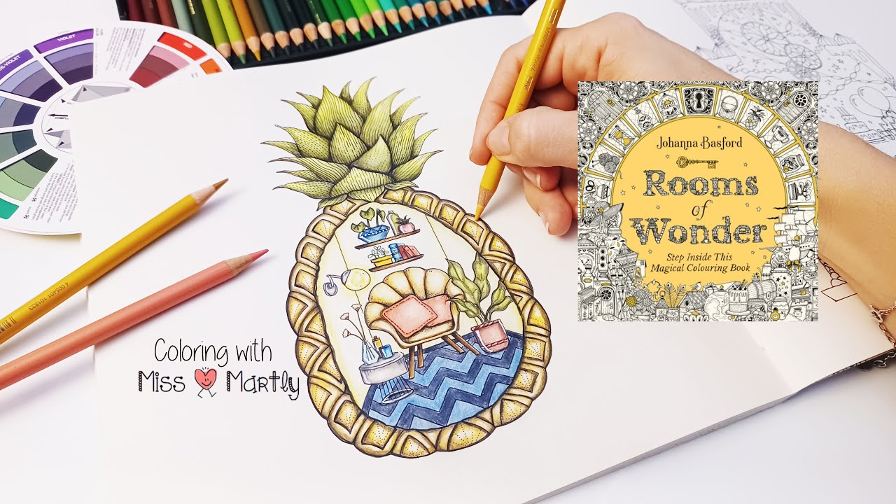 Coloring Tutorial | Rooms of Wonder by Johanna Basford with Polychromos Pinneapple