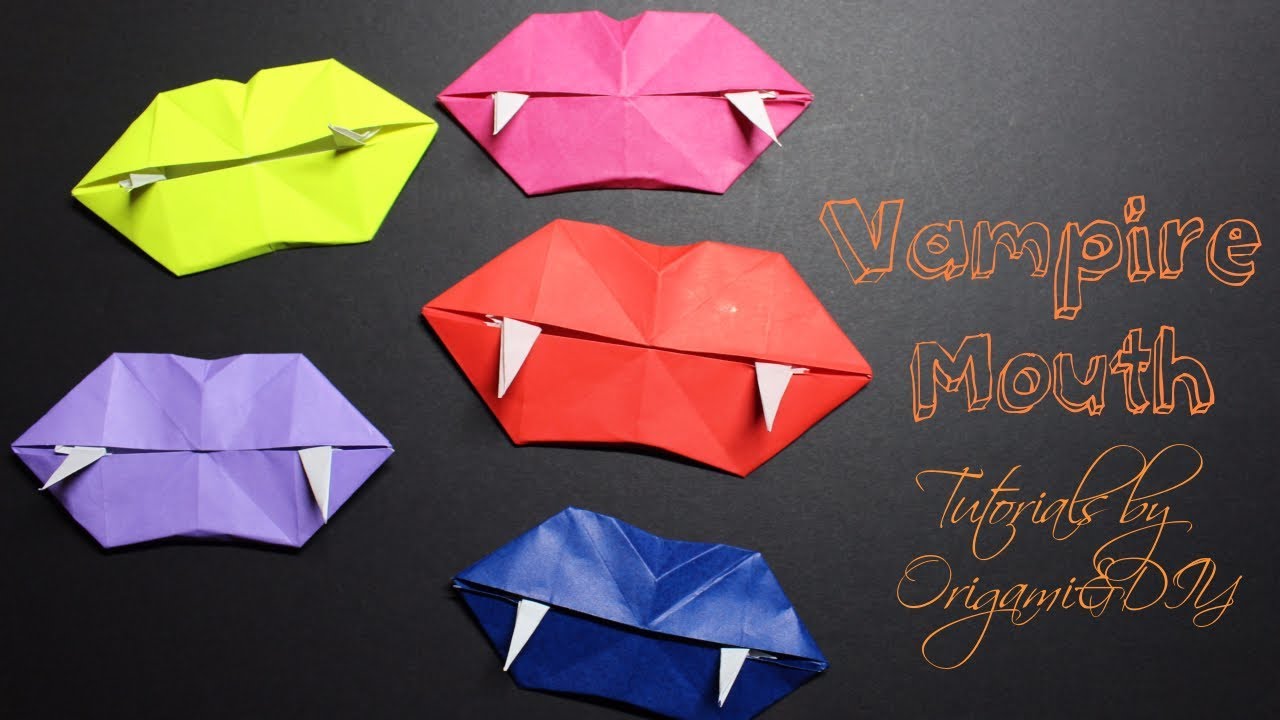 Halloween Origami: Vampire Mouth/Teeth - Origami For Halloween