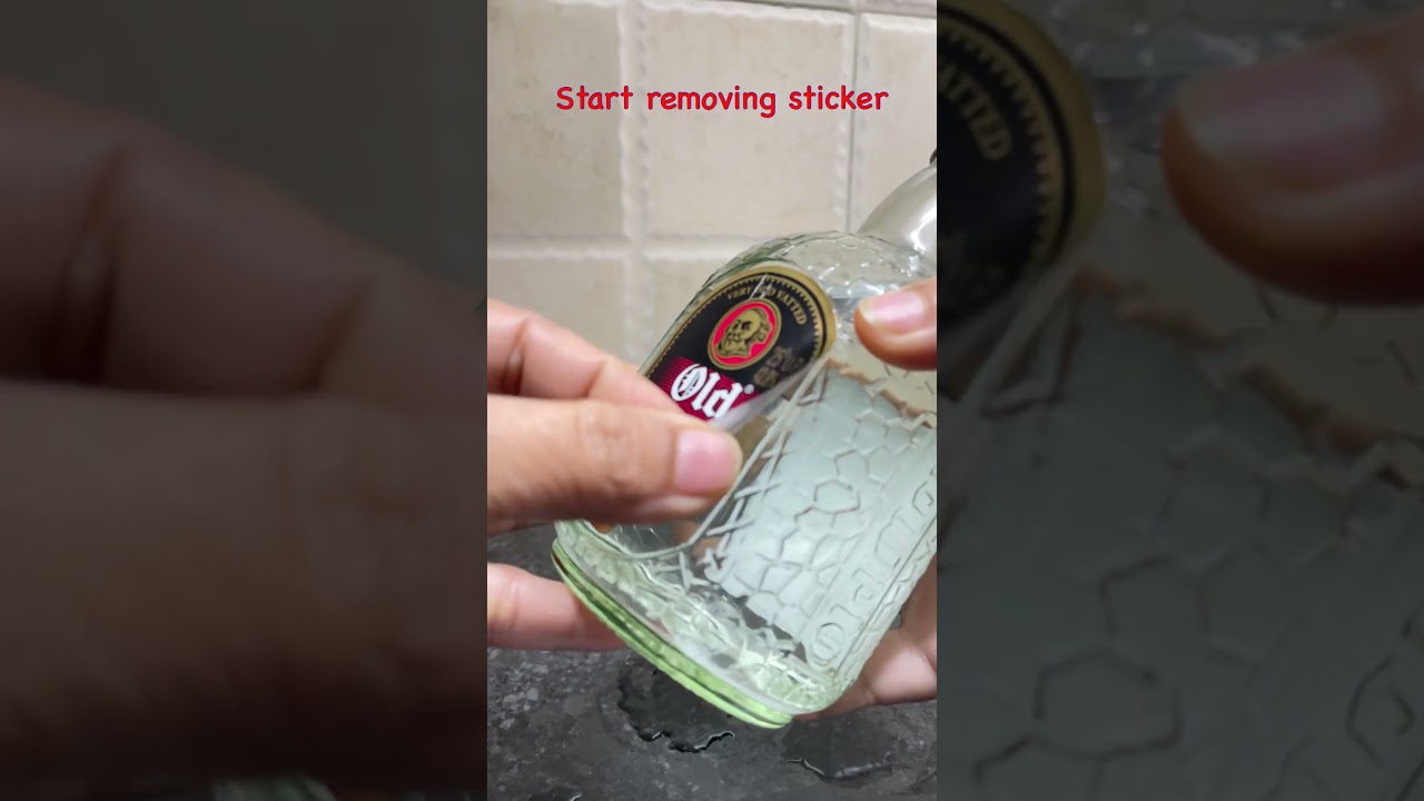 Fastest and Easiest Way to Remove Labels From Glass bottles 😎 #shorts #diy