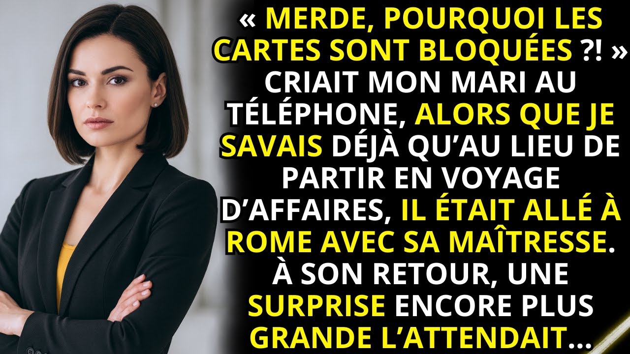 Mon mari a dit partir en voyage d’affaires… mais il est allé à Rome avec sa maîtresse. Alors moi…
