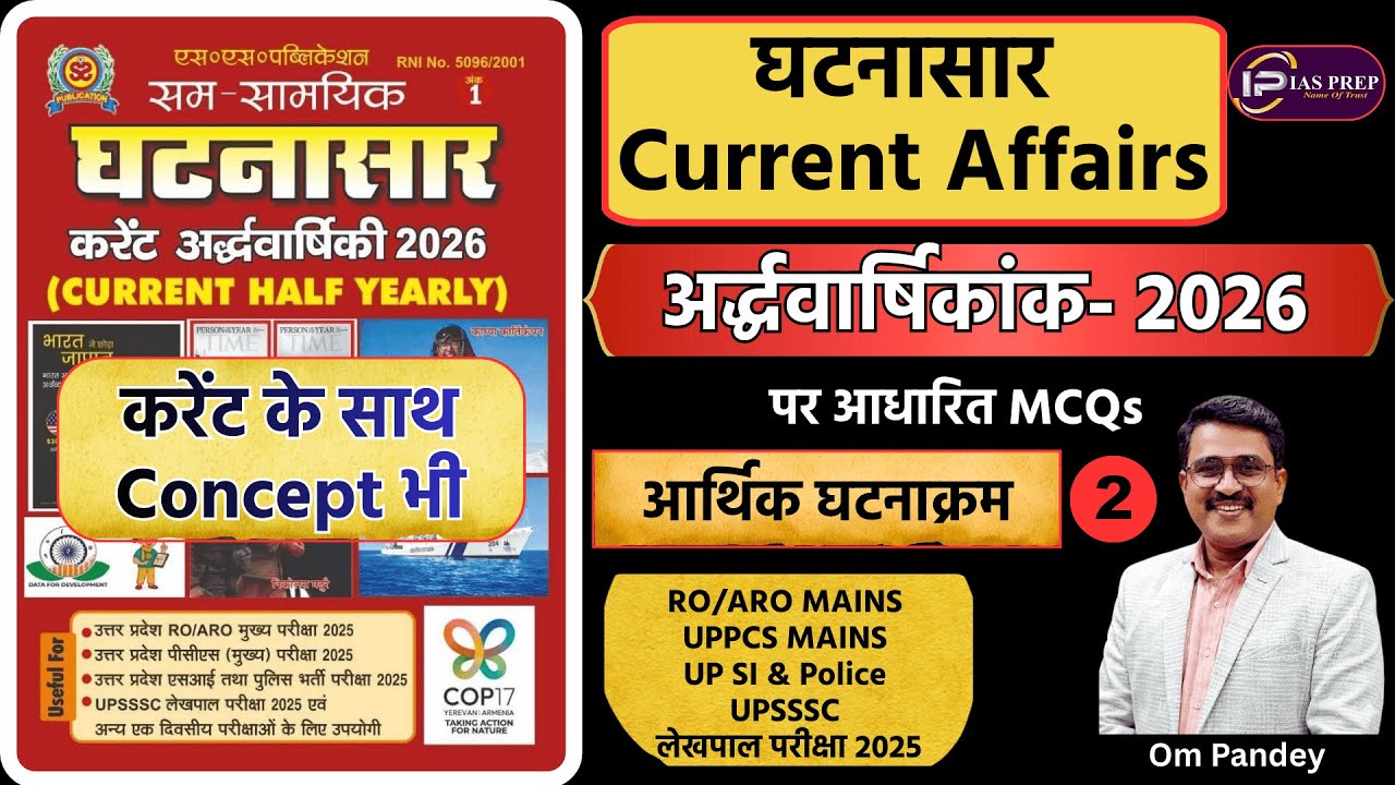 घटनासार करेंट अर्धवार्षिकी 2026 | आर्थिक घटनाक्रम-2 | GHATNASAR HALF YEARLY CURRENT AFFAIRS 2025