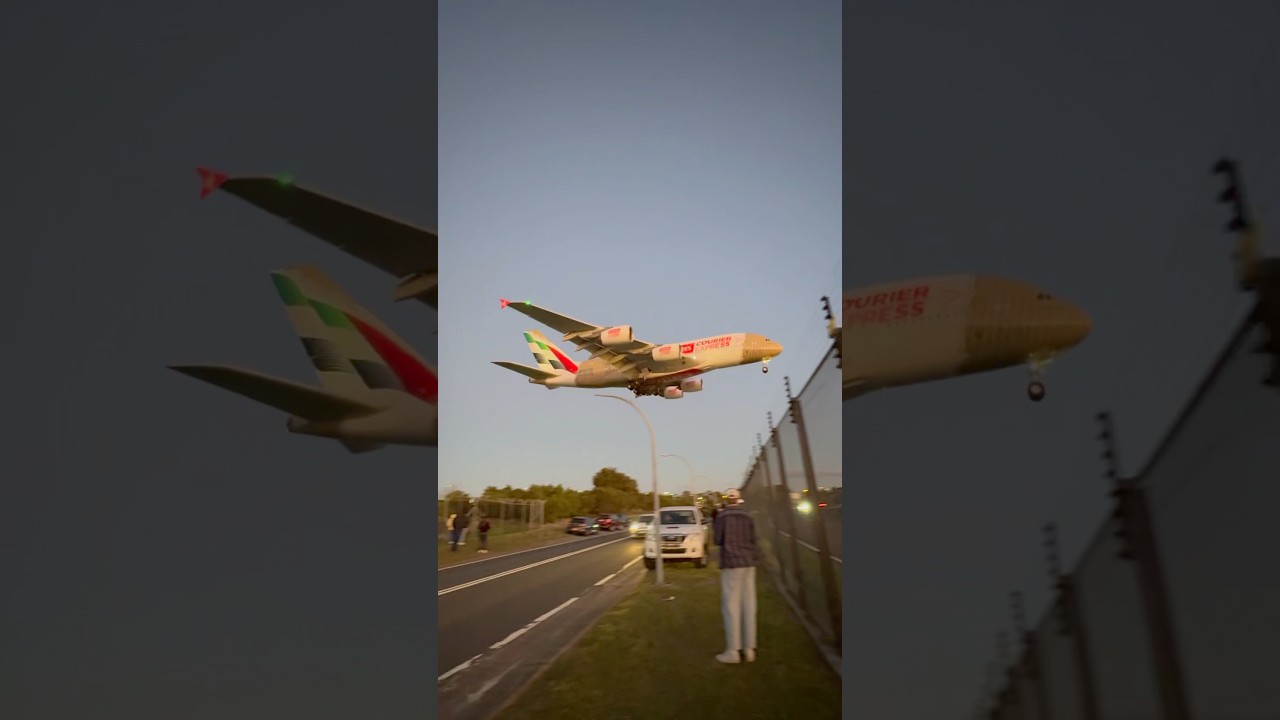 Emirates Courier Express A380 Landing at Sydney Airport 