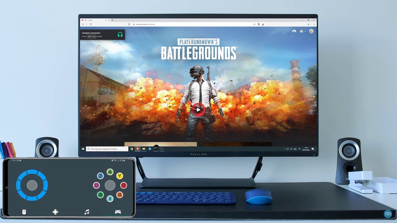 PlayerUnknown's Battlegrounds on Google Stadia with DroidMote