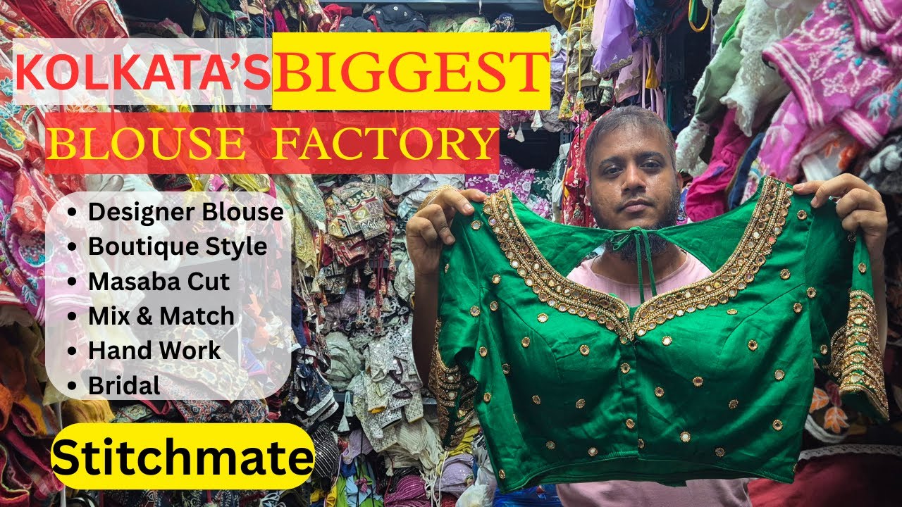 Biggest Designer Blouse Factory Kolkata | Handloom Dhakai  Bridal Blouse Masaba Cut Blouse Wholesale