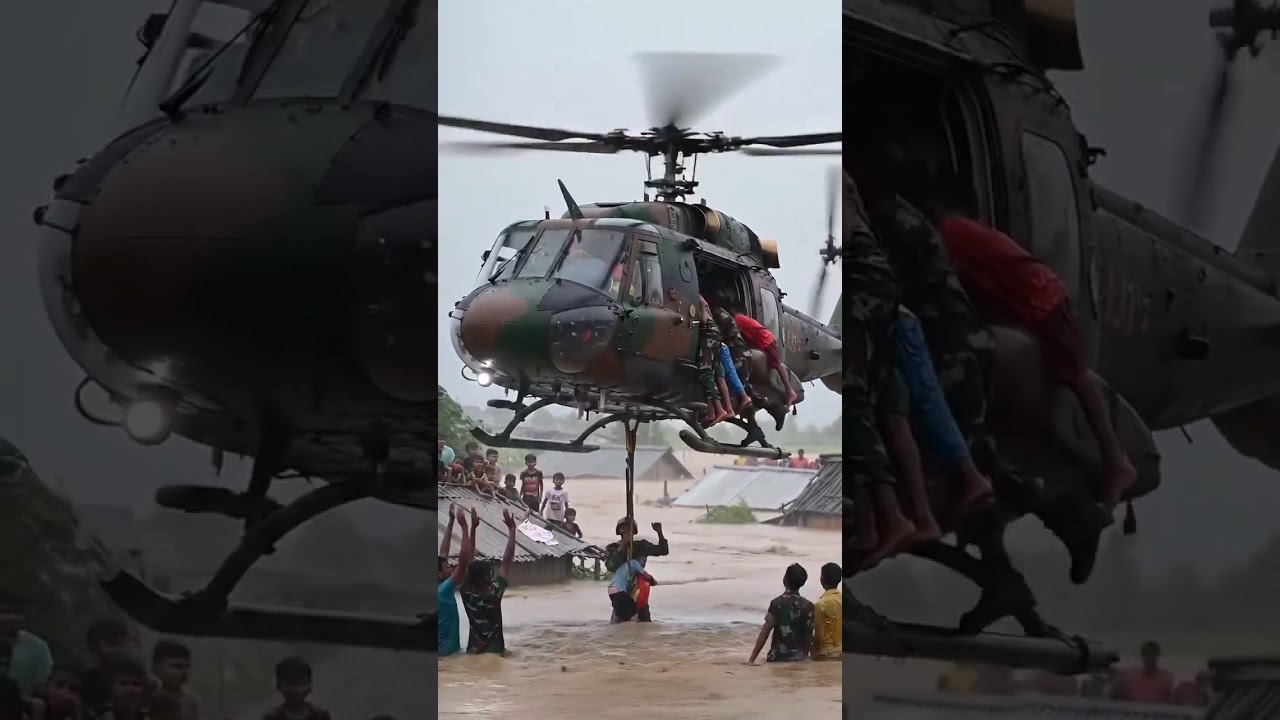 Village Flooded, Army Helicopter Comes to the Rescue 🚁🌊 | Heroes in Uniform Saving Lives! 🇮🇳💪