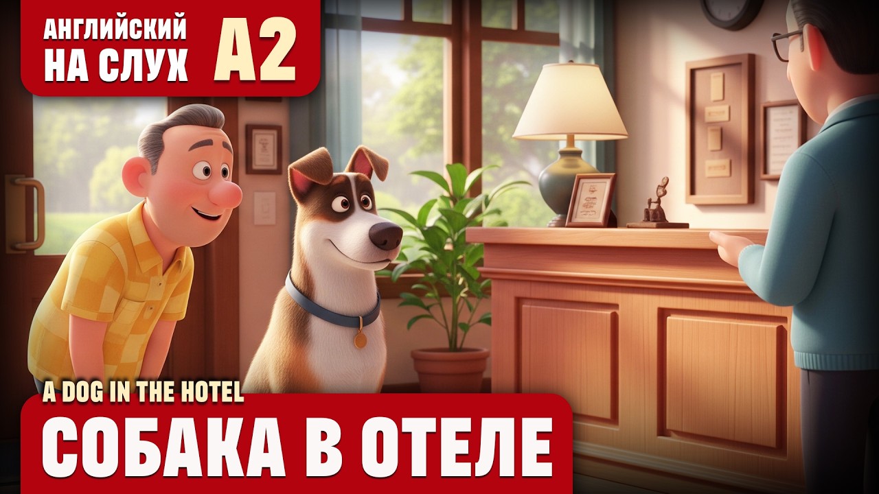 Собака в отеле. Весёлый рассказ (уровень А2). Английский на слух.