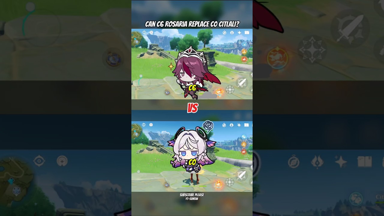 C6 ROSARIA VS C0 CITLALI #genshinimpact #genshin #shorts #shortvideo #sun_5w #mavuika #rosaria