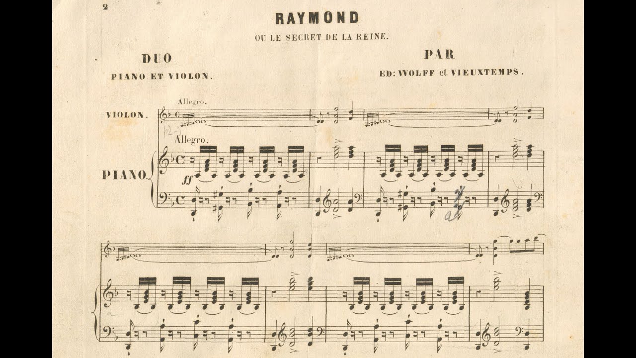 H. Vieuxtemps - E. Wolff, Duo sur des motifs du 'Raymond' - Art Chamber Duo, incl. first print