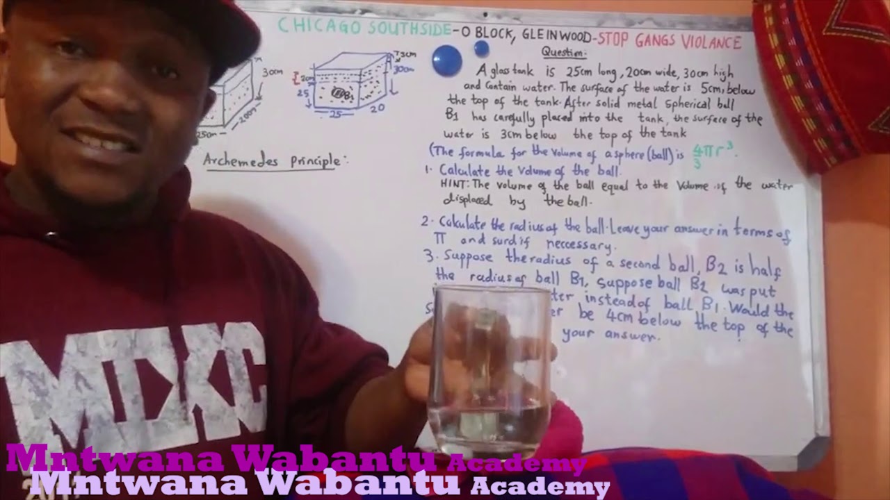 A glass tank is 25cm long, 20cm wide, 30 cm high AND, contain water.The surface of the water is 5