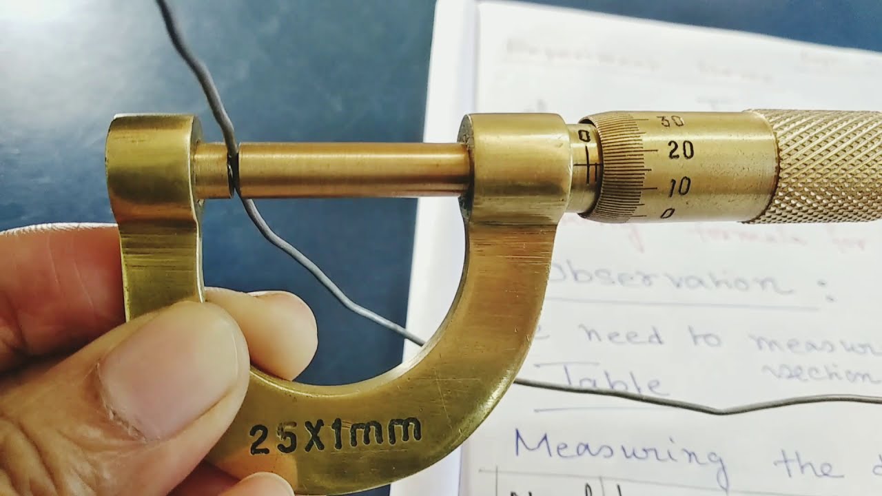 Screw gauge Determination of area of a cross section of a thin wire or material