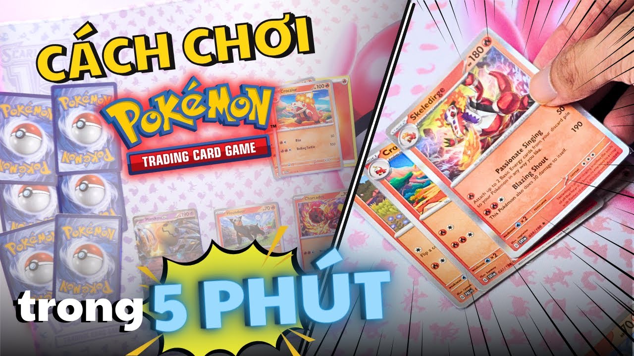 HƯỚNG DẪN cách chơi BÀI POKEMON TCG CƠ BẢN | Các bước ĐẤU BÀI Pokemon ĐƠN GIẢN| Pokemon Trading Card