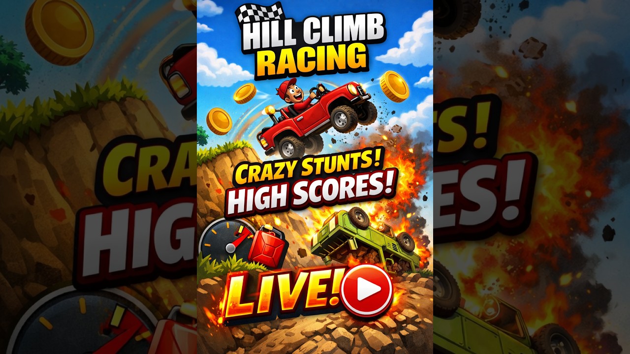 🔥 Hill Climb Racing LIVE Gameplay | Crazy Stunts, Big Jumps & High Scores | First Live Stream 🔥