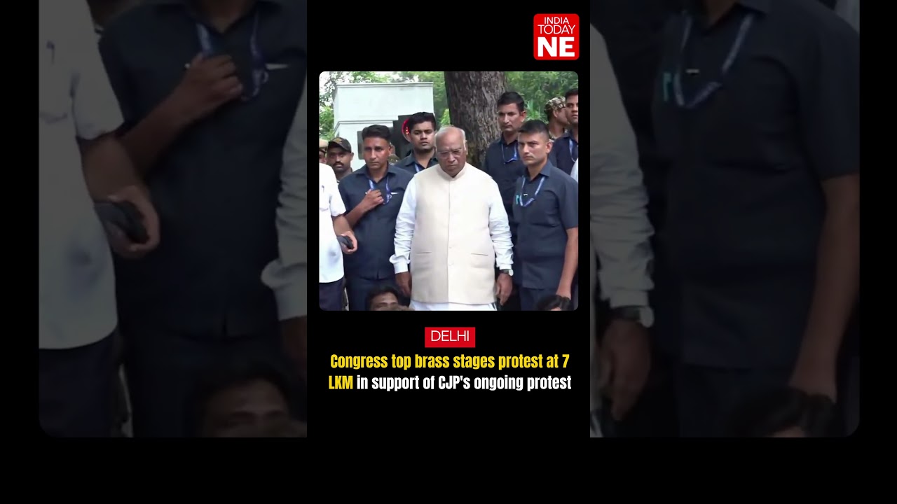 DELHI | Congress top brass stages protest at 7 LKM in support of CJP's ongoing protest