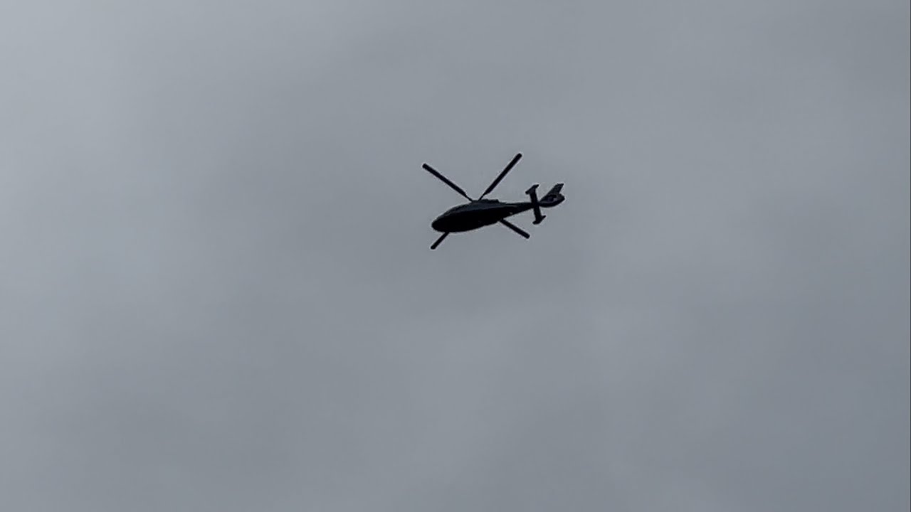 Private Aerospatiale AS365 Dauphin & Eurocopter EC155 flyover above my house