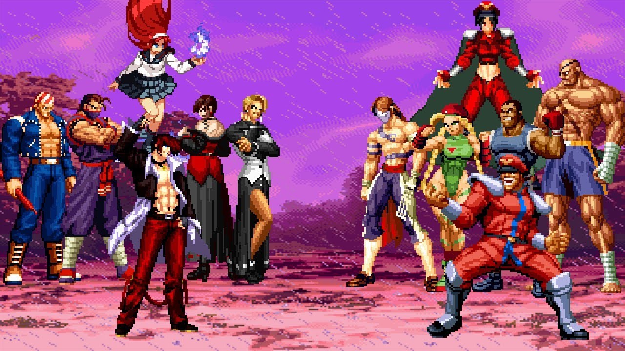 Iori Yagami Team vs M Bison Team [KOF2002 MUGEN] 