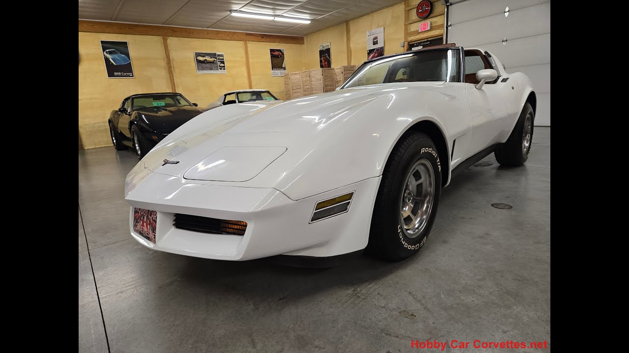 1981 White Corvette Cinnabar Interior T-Top For Sale