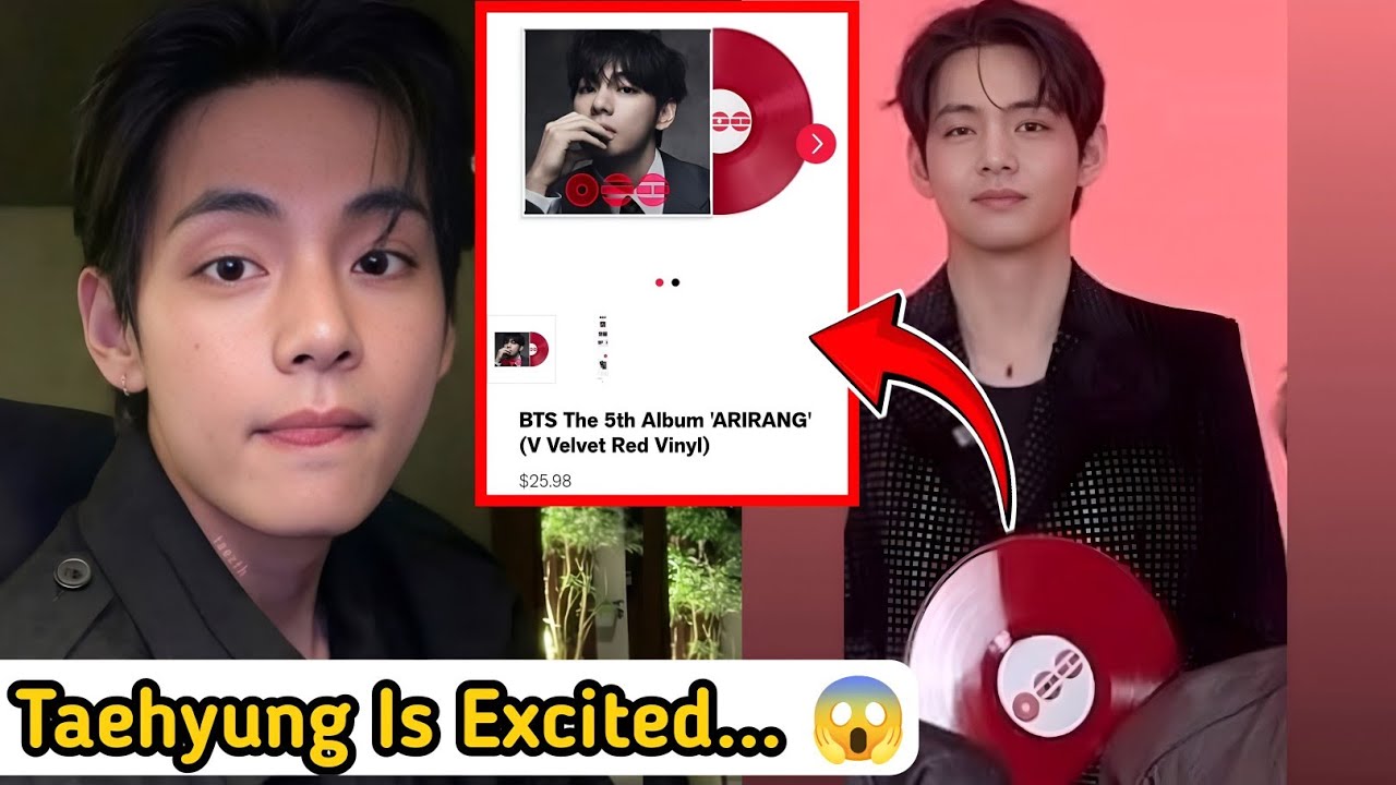 🚨 Тэхён держит красный винил! 🔴💿 Хотите купить его? Проверьте описание! 👀