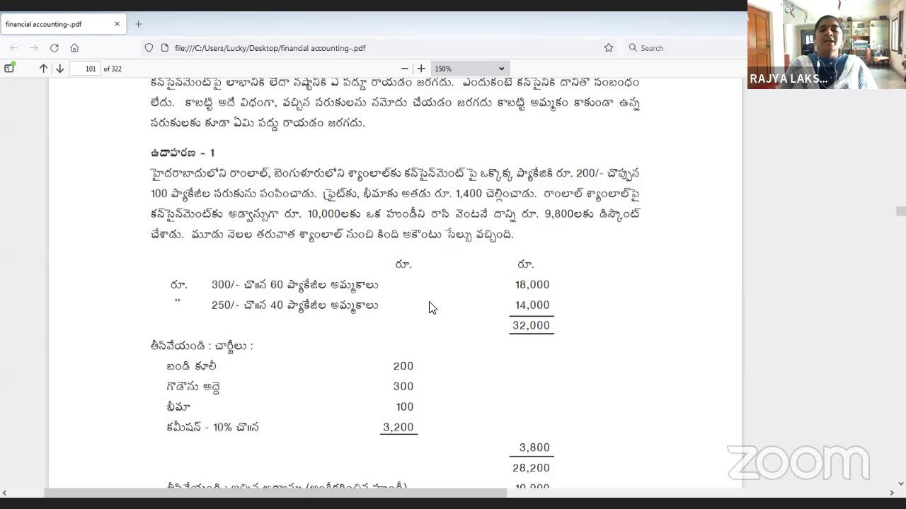 UG 2nd Semester Commerce-11 : Financial Accounting-II  (Telugu Medium)