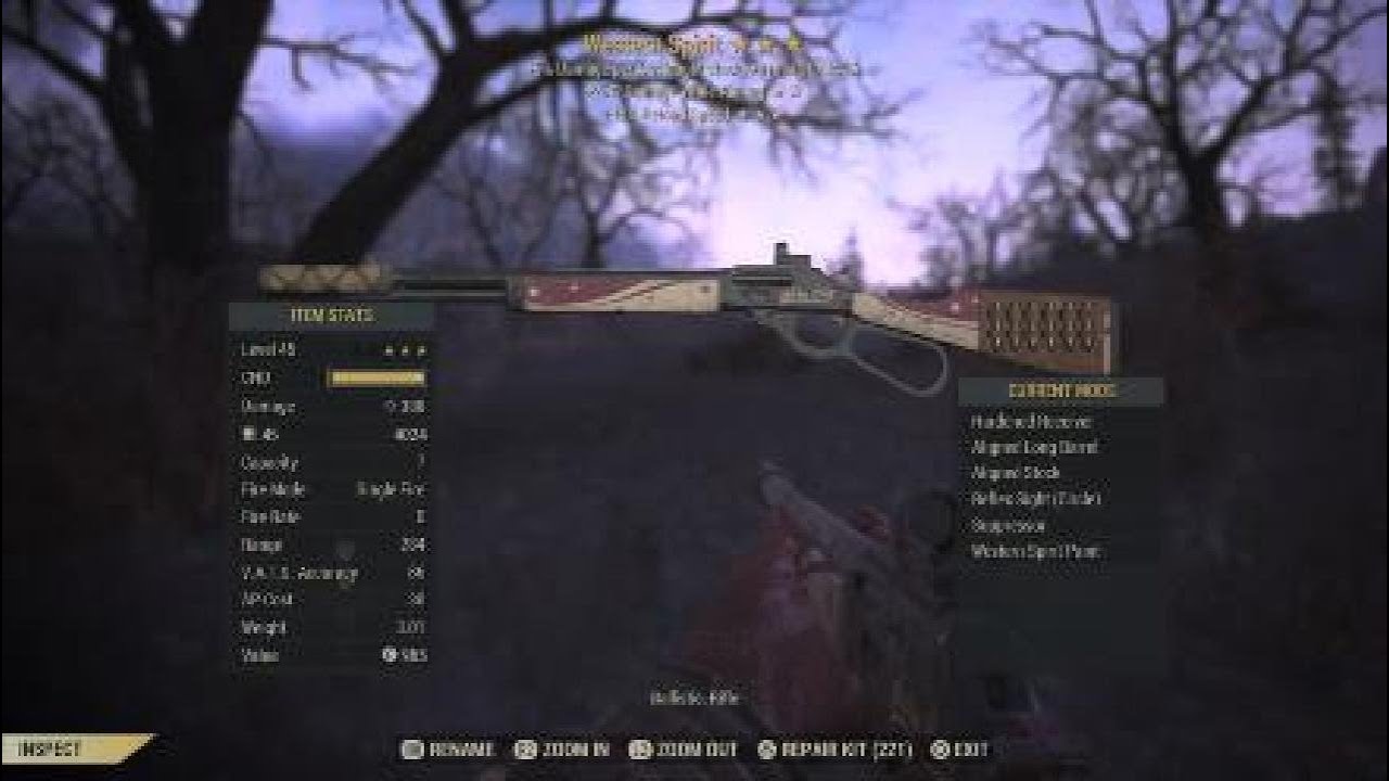 Fallout 76 weapon review lever action Rifle (Western Spirit)