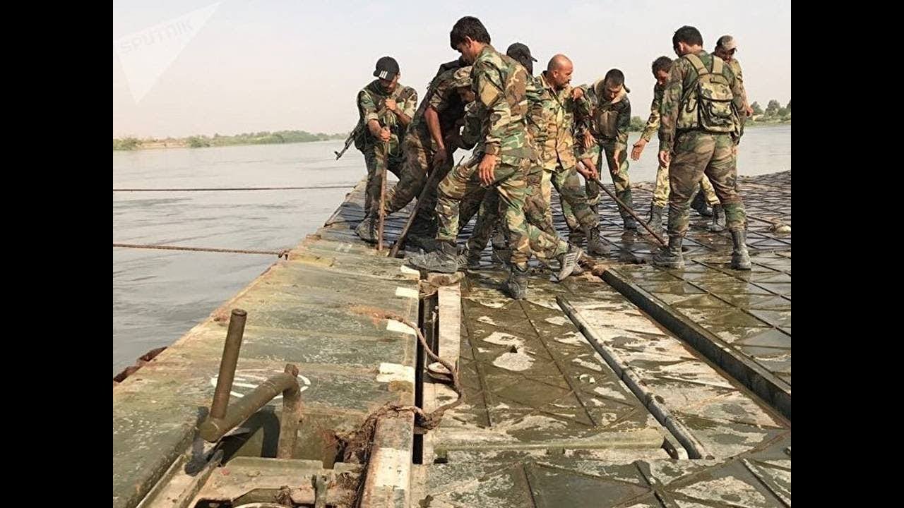 Syria Crisis: MOD_Russia builds Euphrates Bridge for transportation services DeirEzZor