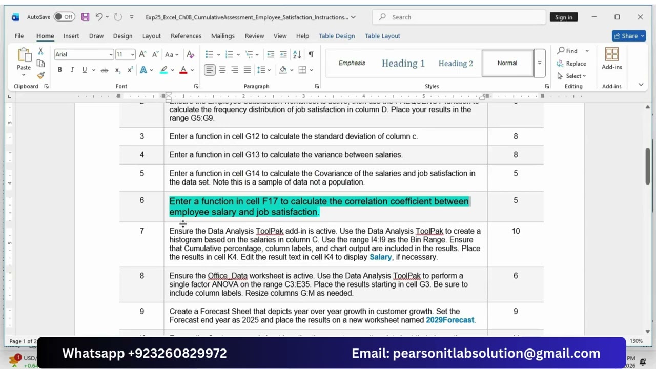 Exp25_Excel_Ch08_CumulativeAssessment_Employee_Satisfaction | Excel Chapter 8 CumulativeAssessment