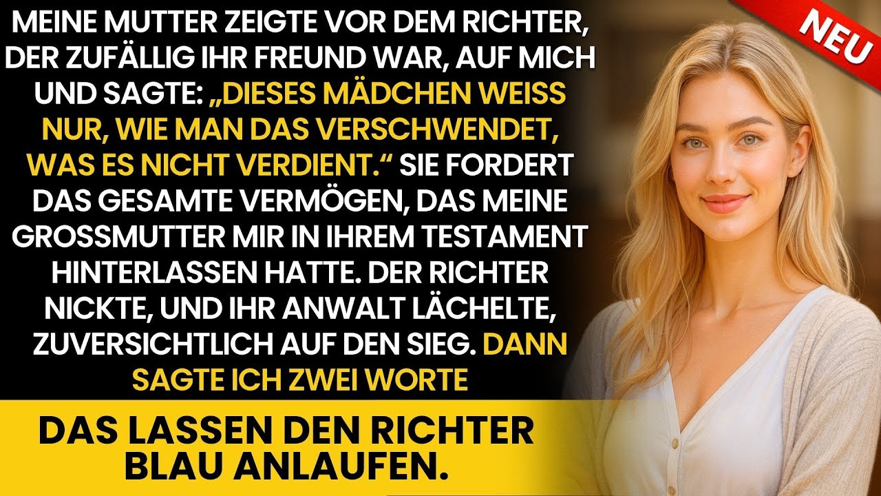 Gericht: Meine Eltern wollten mein Vermögen – meine Worte machten Richterin blass, Mutter stumm
