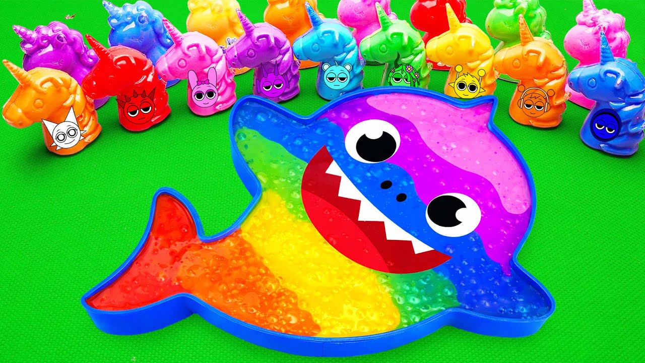 Satisfying ASMR | How to make Baby Shark Slime Bathtub by mixing Mystery Paw Patrol Eggs CLAY Color