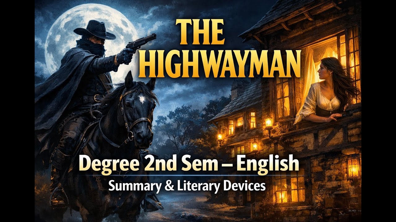 The Highwayman by Alfred Noyes | Degree 2nd Sem English | Summary & Literary Devices