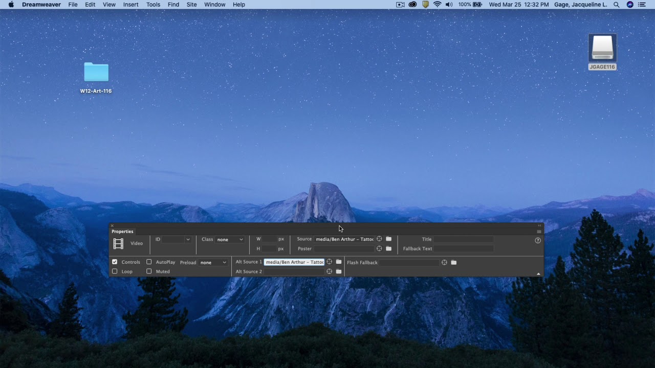 Dreamweaver CC 2020 - Embed your own Video-Part2