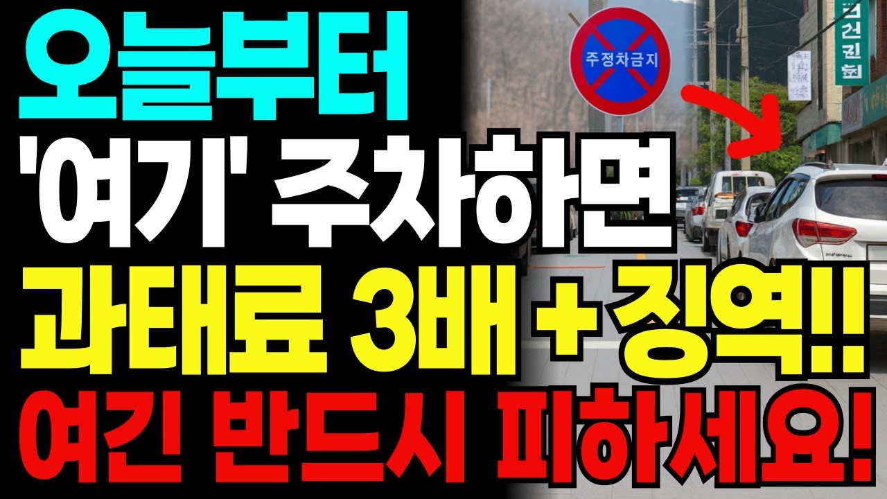 오늘부터 불법주차 단속 강화｜과태료 3배&middot;징역형까지! 반드시 알아야 할 5대 주정차 금지구역 총정리