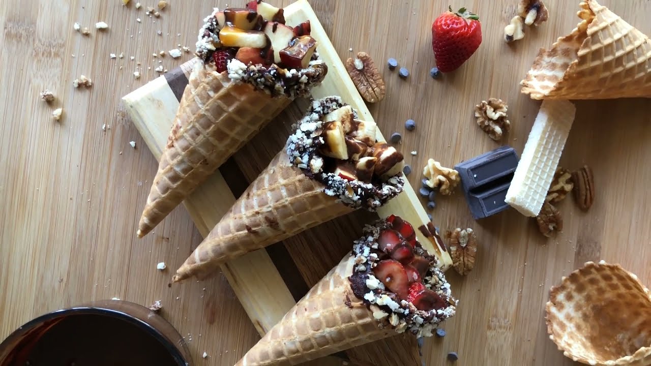 Fruit Stuffed Cone/ easy and quick treat for kids/ Stuffed Waffle Cone.