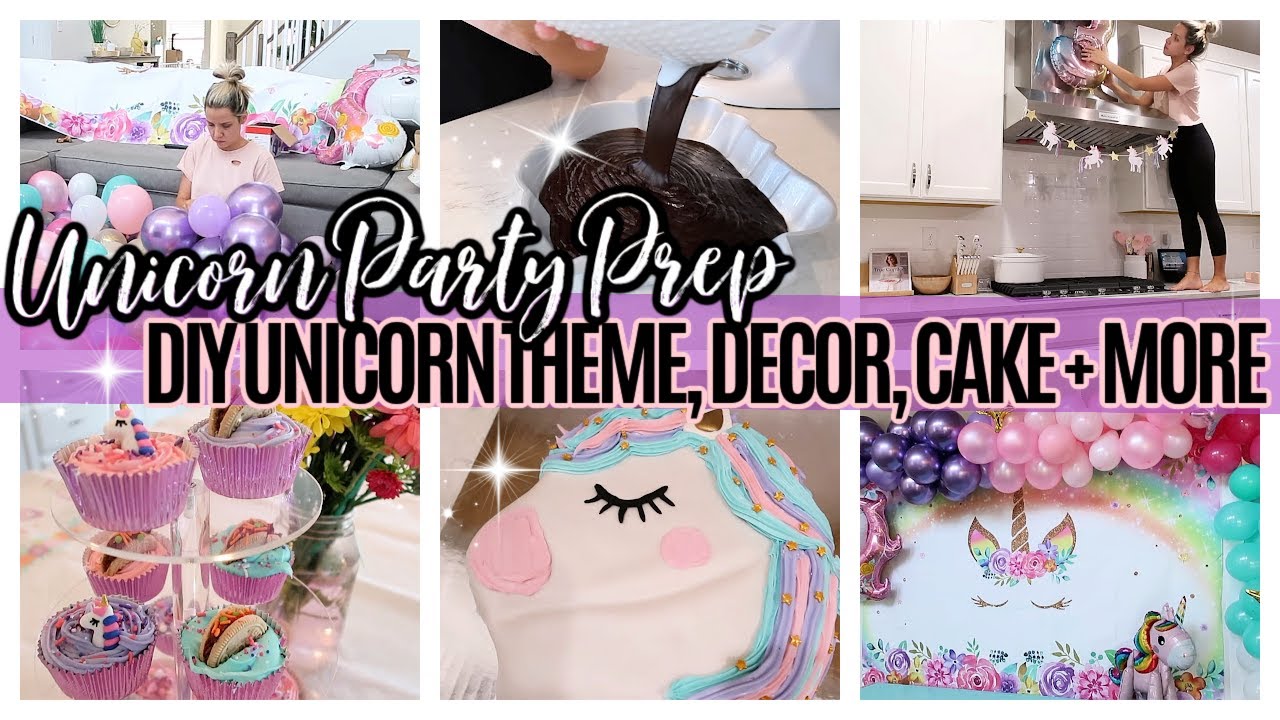 *NEW* PARTY PREP WITH ME DIY UNICORN BIRTHDAY DIY UNICORN DECOR + CAKE  TIFFANI BEASTON HOMEMAKING