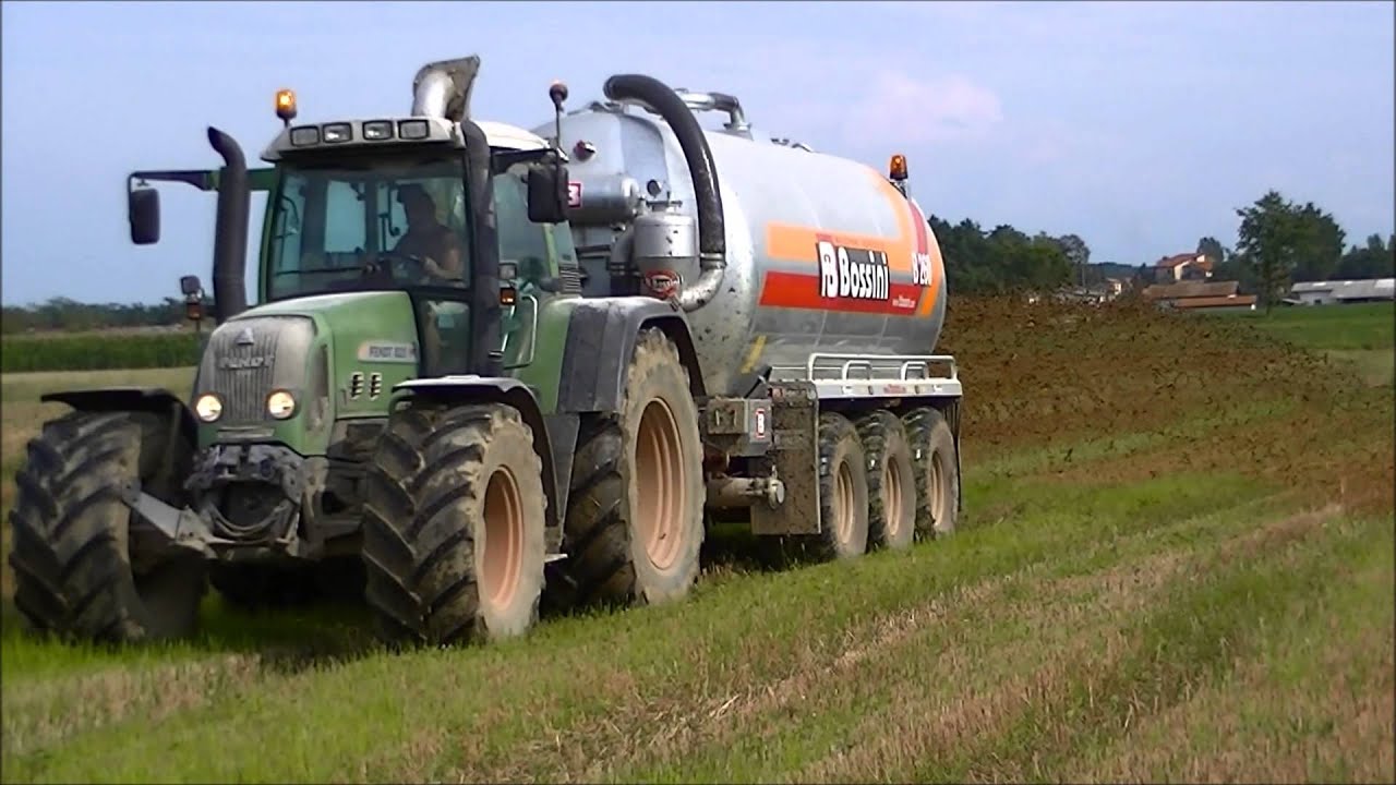 Spargimento Liquame 2014. Fendt 820 + Bossini B 260