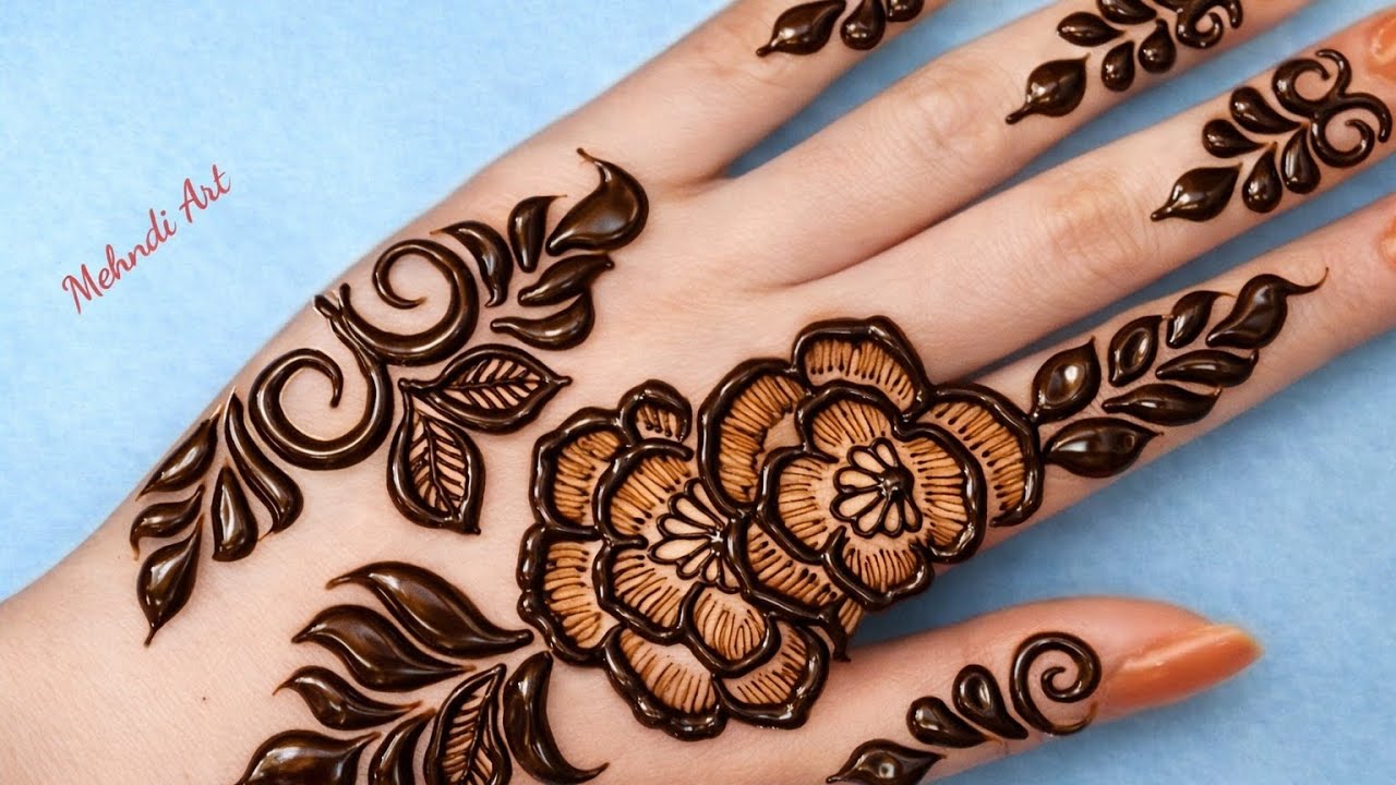 Simple and attractive mehndi designs for back hand | Easy cone designs| Finger designs/Floral mehndi