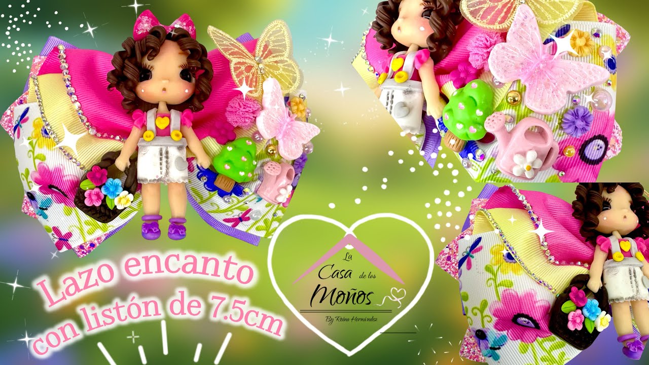 Lazo Encanto con listón de 7.5cm // Moño  Olan de 2 colores