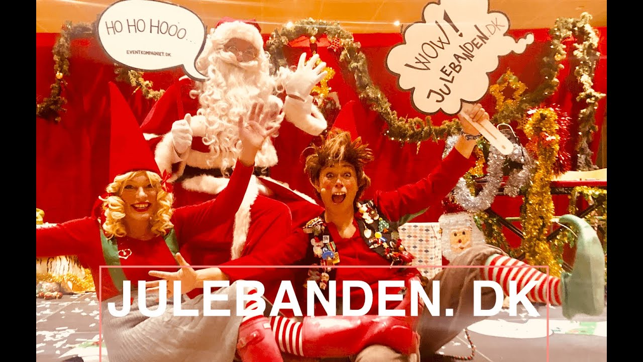 Julebanden underholder til Juletr&aelig;sfest. Det store Juleshow med Drillenissen Julle Juleunderholdning