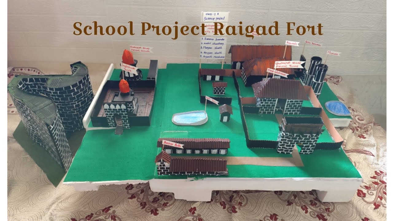 School Project ll Chatrapati Shivaji Maharaj Raigad Fort ll Cardboard School Project ll Raigad Fort 